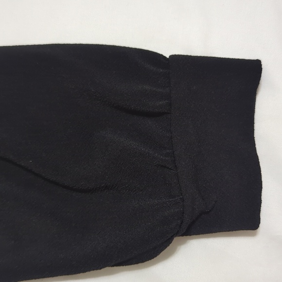 Banana Republic V-Neck Long Sleeve Wrap Top, Color Black Size S - Picture 7 of 14